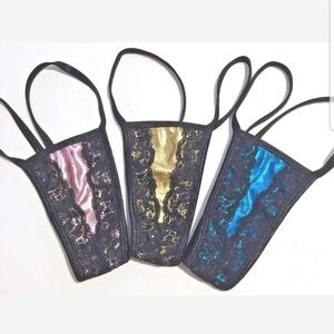 4 Pair Metallic Y-Back Exotic Dancer Thongs